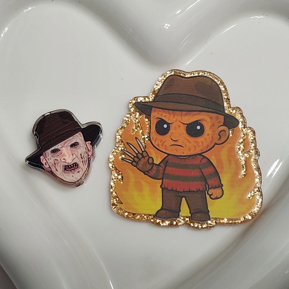 Horror Flatback Focal Bead Halloween Badge Beaded Pen Magnet Crafts Clip